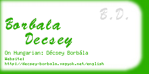 borbala decsey business card